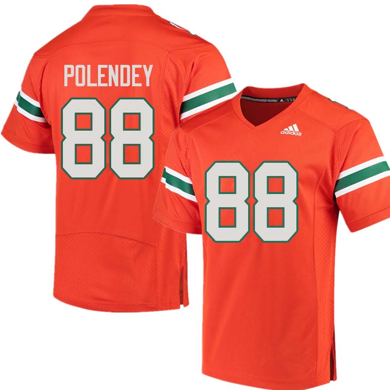 Adidas Miami Hurricanes #88 Brian Polendey College Football Jerseys Sale-Orange
